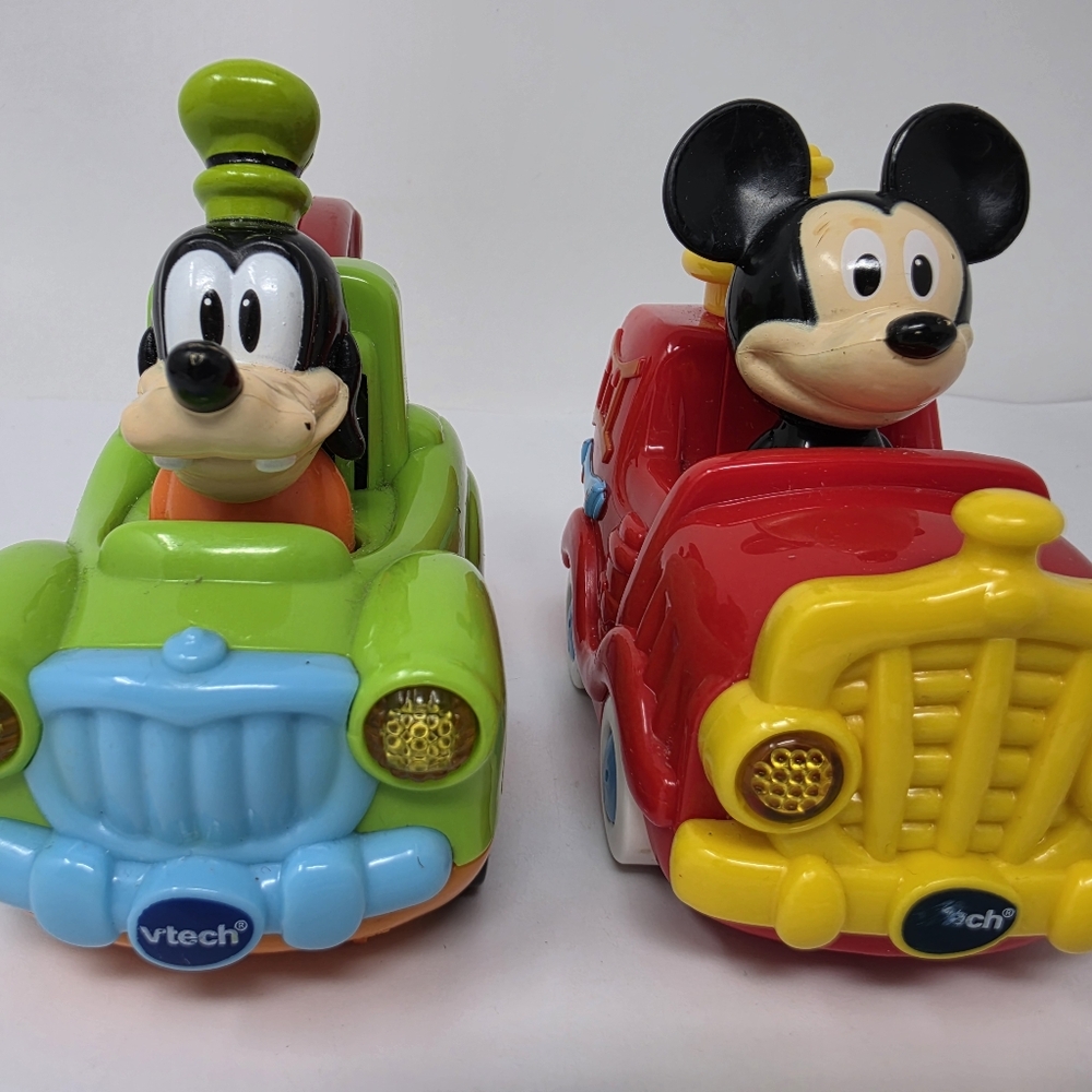 VTech Mickey Mouse and Goofy Toy Cars Lot of 2